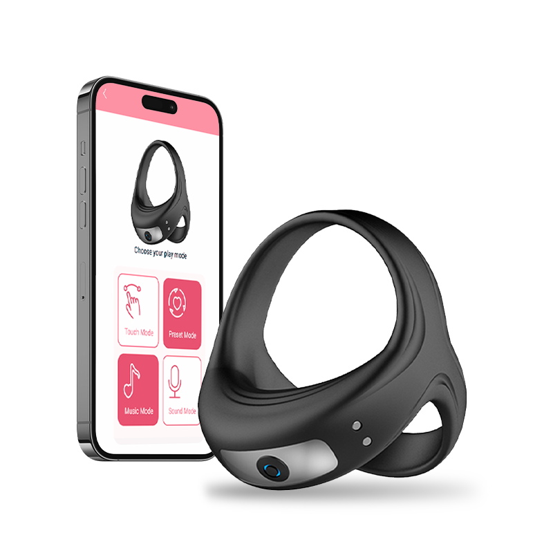 Vibrating Cock Ring with APP, Triangular Penis Ring with 10 Vibration Modes