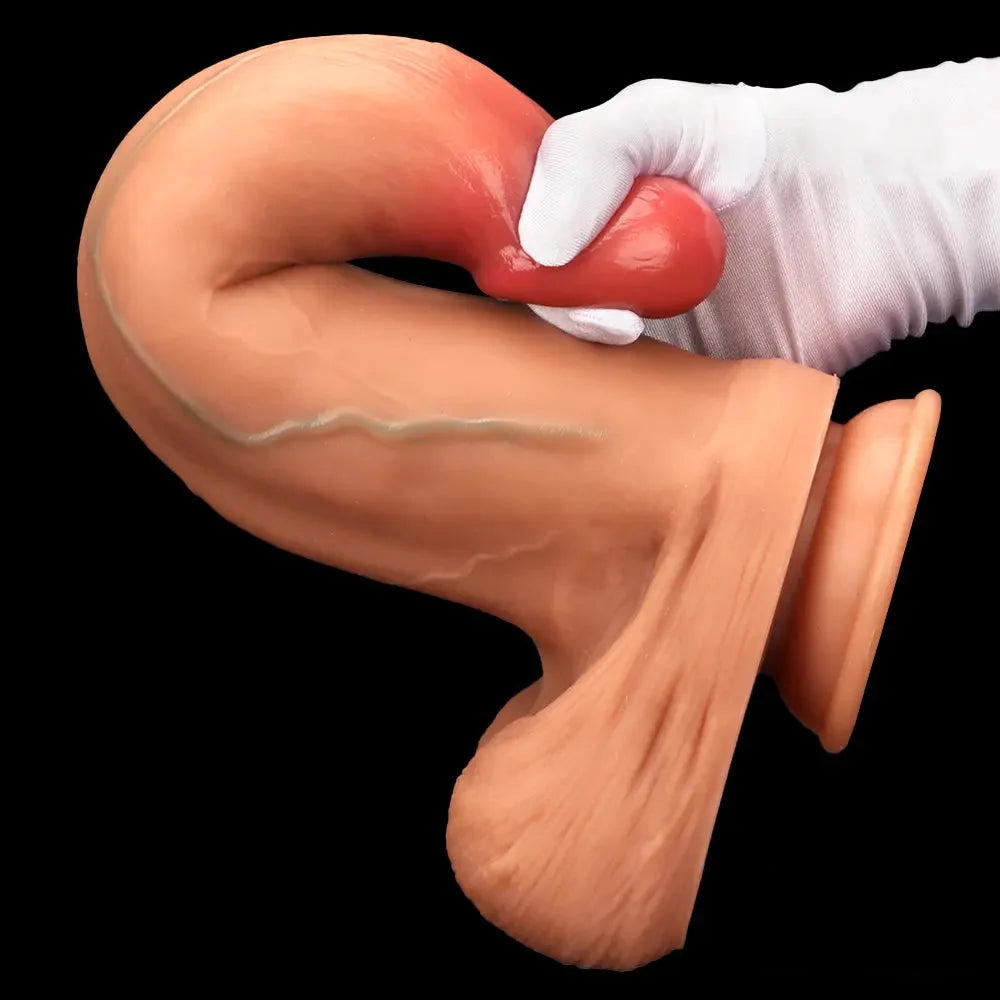 10.03in 9.25in 13in Soft Silicone Big Lifelike Dual Density Dildo