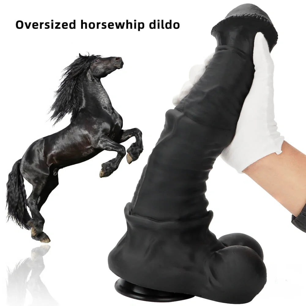 10.04in 11.41in 13.38in Big Black Thick Horse Penis Dildo Sex Toy
