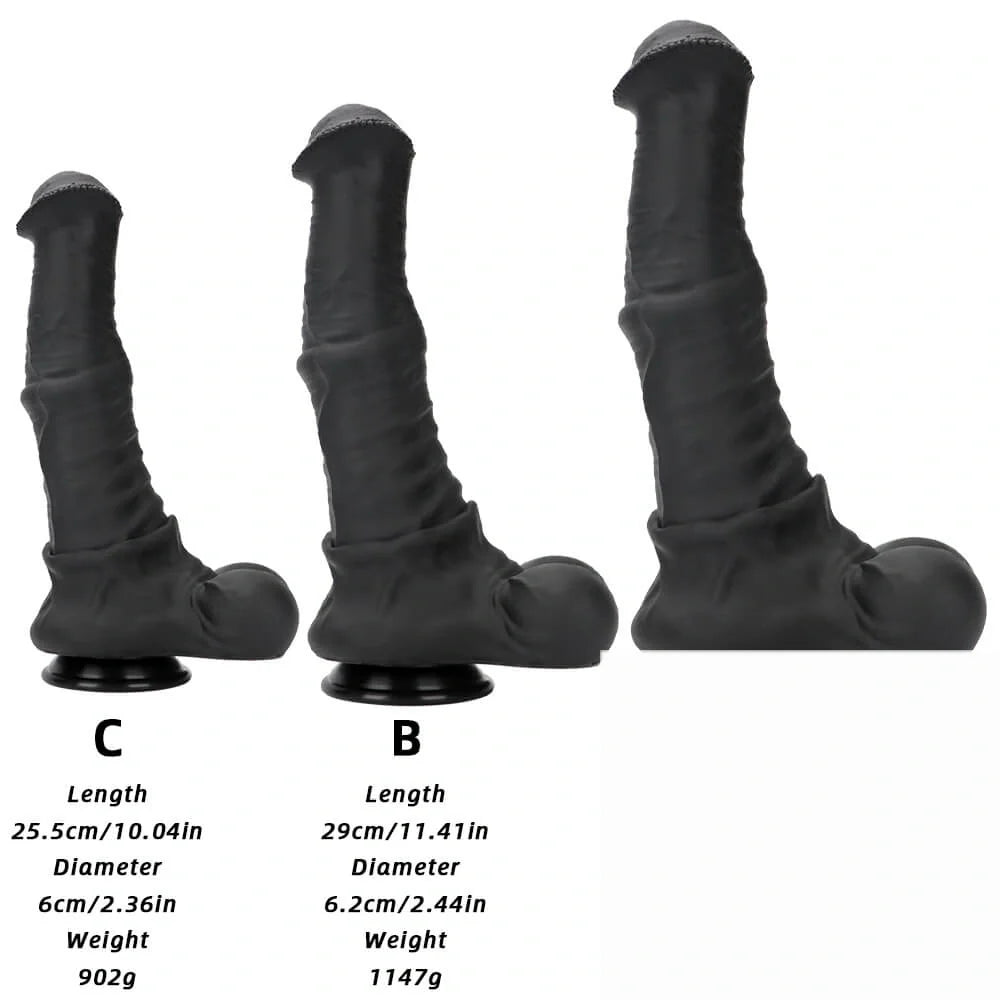 10.04in 11.41in 13.38in Big Black Thick Horse Penis Dildo Sex Toy