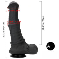 10.04in 11.41in 13.38in Big Black Thick Horse Penis Dildo Sex Toy