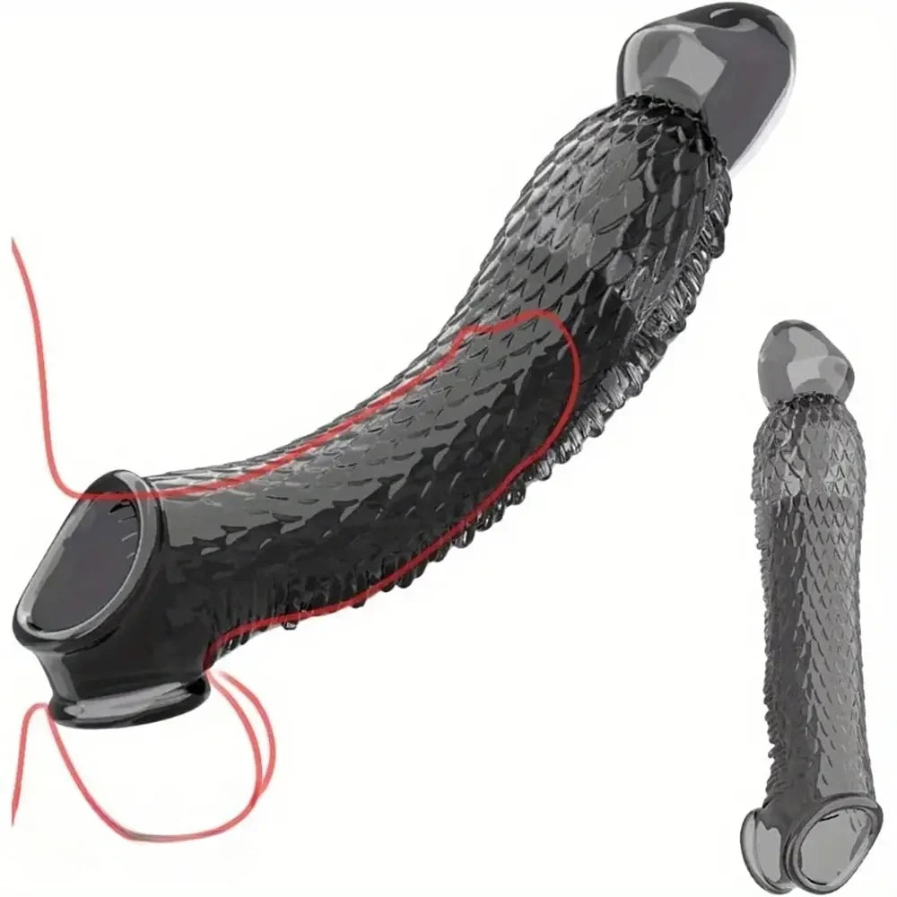 10.16in Penis Cocking Realistic Dildo Penis Sleeve For Girth Enhance Sleeve