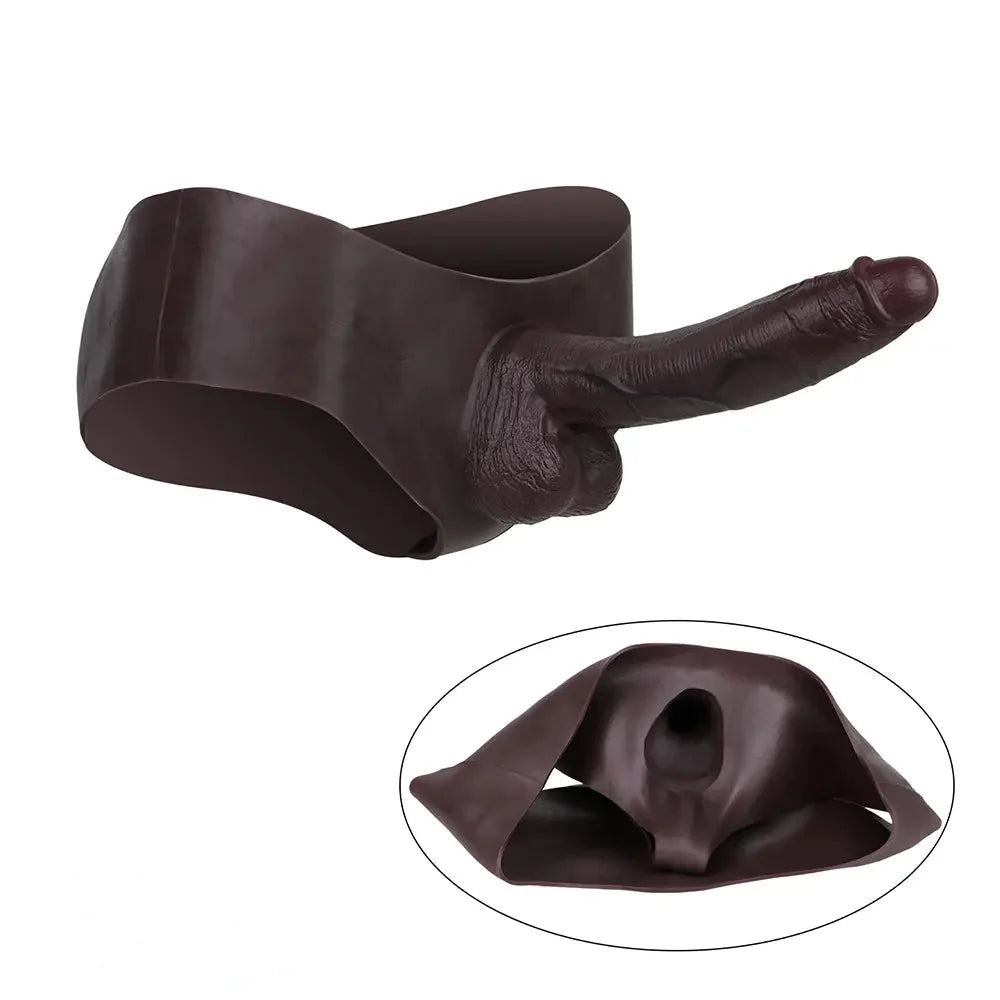 10.1in Hollow Strap on Dildo Panty For G-Spot Vaginal & Anal Stimulation