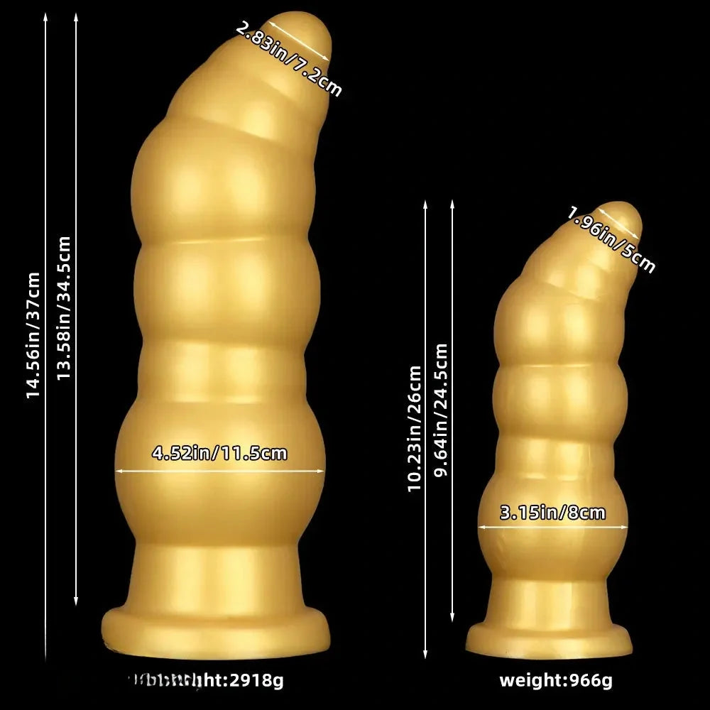 10.23in 14.56in Giant Penis Butt Plug Small Head Silicone Soft Thick Dildo