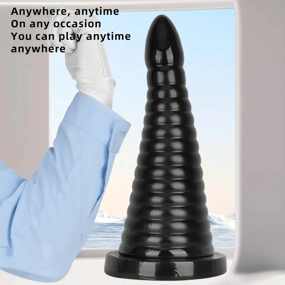 10.23in 14.56in Large Thread PVC Pagoda Thick Large Anal Plug Dildo