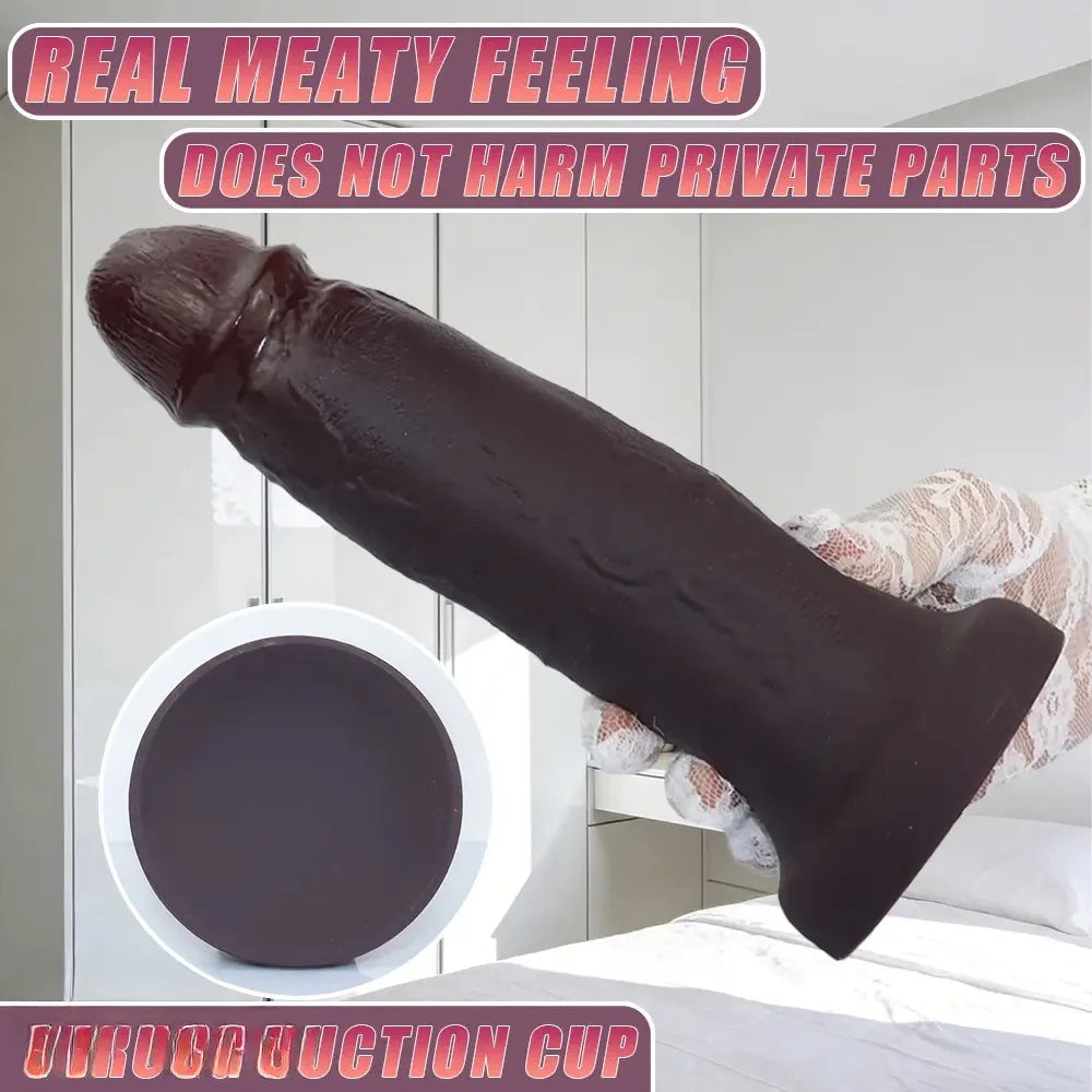 10.23in Big Realistic Skin Silicone Soft Dildo Meaty Feeling G-Spot Stimulator