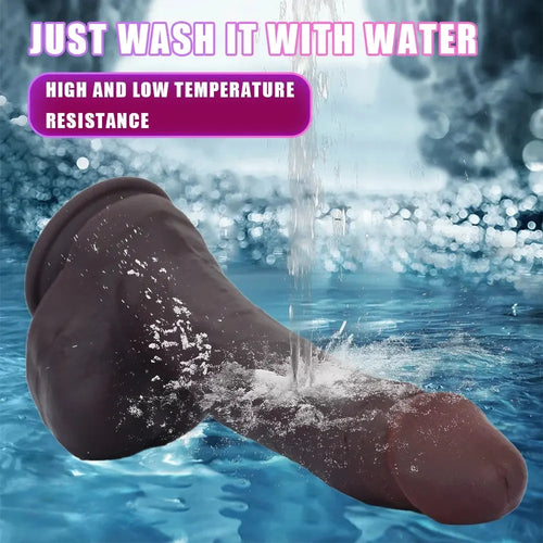 10.23in Double Layer Silicone Big Dildo With Strong Suction Cup Sex Toy