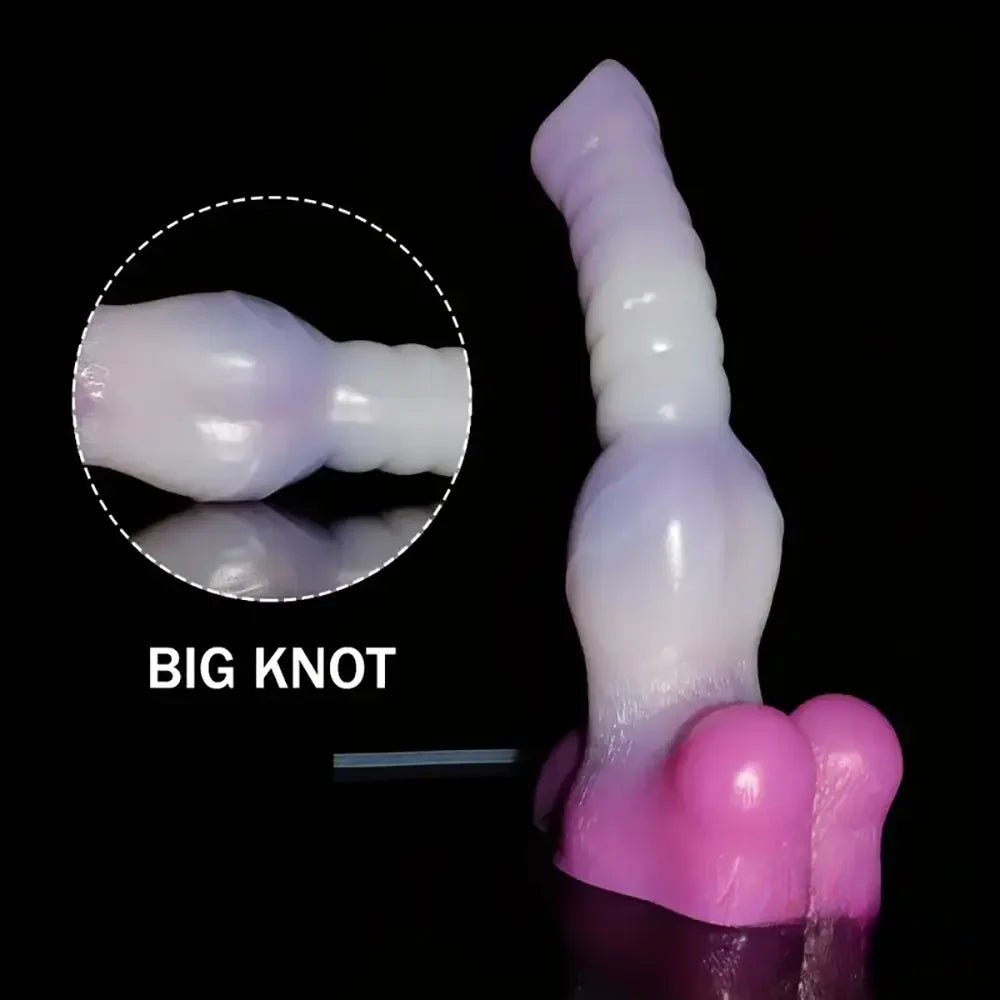 10.23in Fantasy Animal Dog Cock Knot Ejaculating Big Dildo For Couples