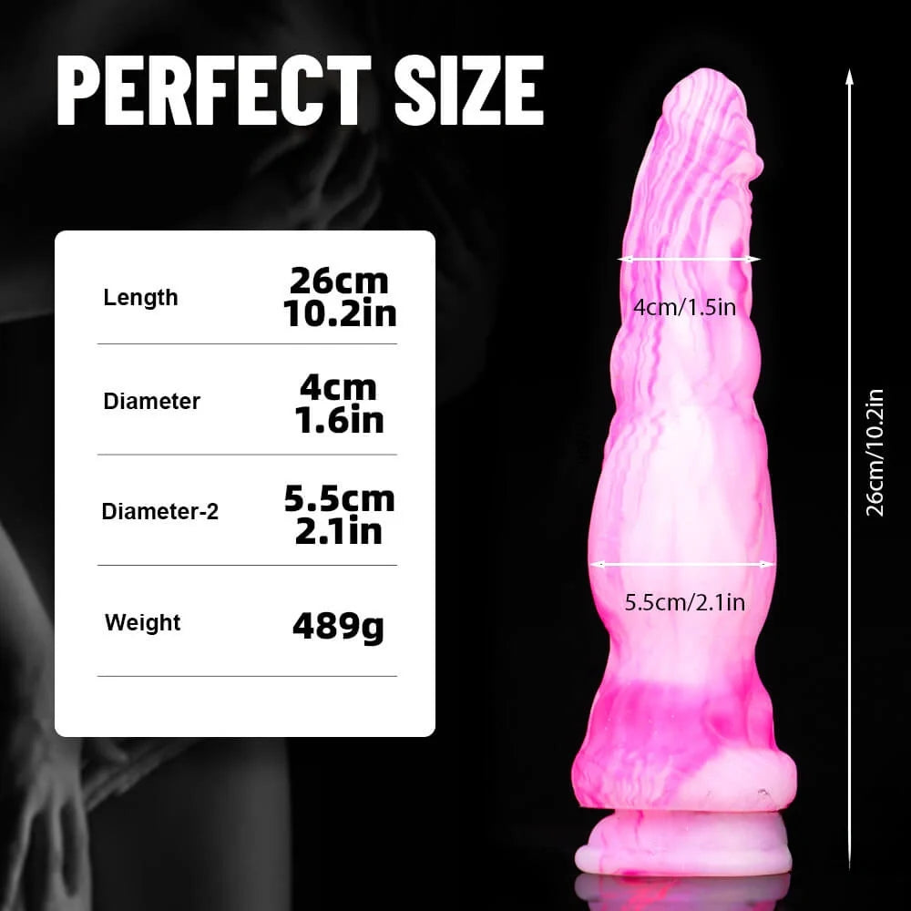 10.2in Multiple Colors Rainbow Dildo Dual Layer Silicone Sex Toy