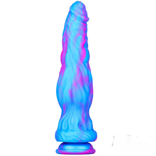 10.2in Multiple Colors Rainbow Dildo Dual Layer Silicone Sex Toy