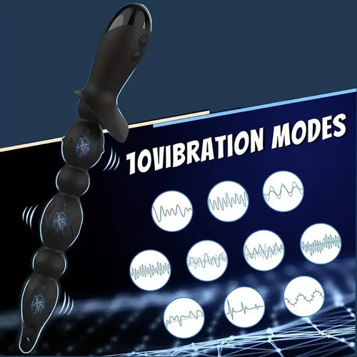10.3in Rechargeable Vibrating Anal Plug Dildo Flexible Bullet Vibrator