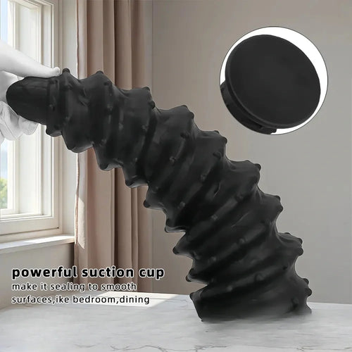 10.43in 12in 14.17in Extra-Large Long Threaded Silicone Sharp Head Dildo