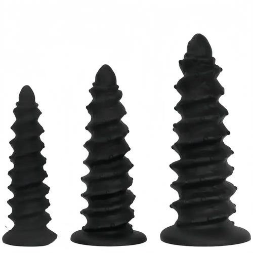 10.43in 12in 14.17in Extra-Large Long Threaded Silicone Sharp Head Dildo