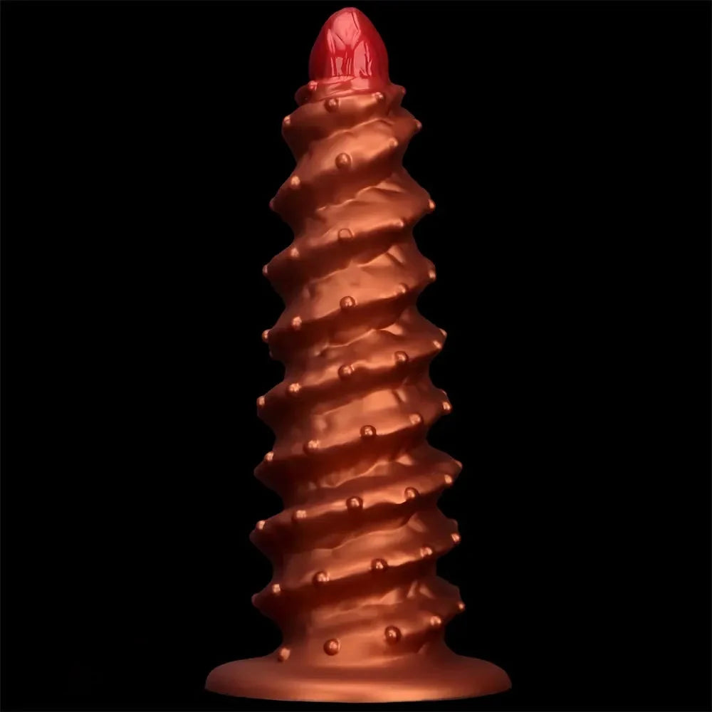 10.43in 12in 14.17in Extra-Large Long Threaded Silicone Sharp Head Dildo