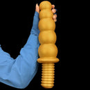 10.62in 14.56in Gold Silicone Anal Plug Dildo With Handle For Love
