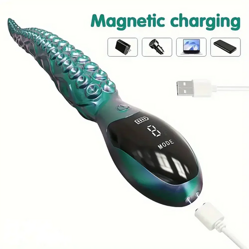 10.6in Octopus Tentacle Clitoral Vibrating Monster LED Display Big Dildo