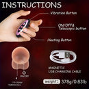 10.6in Real Heating Thrusting Rotation Vibrating Big Dildo With Handle