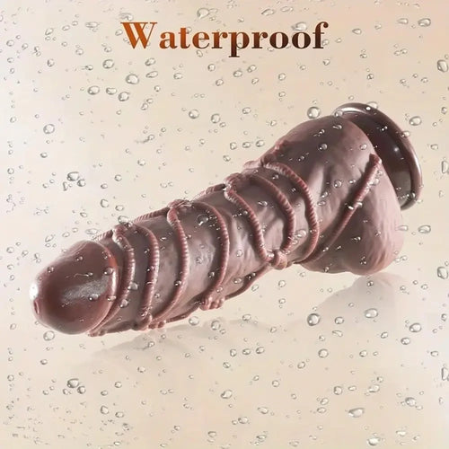 10.75in Thick G-spot Fantasy Big Silicone Soft Dildo With BDSM Hemp Rope