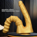 10.82in Big Silicone Soft Gold Double-headed Dildo For Female Lesbian