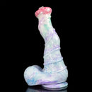 10.8in Liquid Silicone Soft Big Thick Fantasy Odd Dildo With Double Eggs