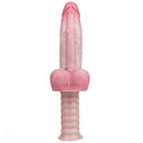 10.9in Real Feeling Double Layer Silicone Soft Handle Dildo For Expansion