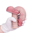 10.9in Real Feeling Double Layer Silicone Soft Handle Dildo For Expansion