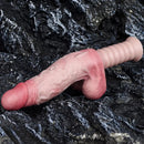 10.9in Real Feeling Double Layer Silicone Soft Handle Dildo For Expansion