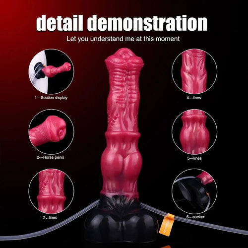 10in Horse Knot Silicone Soft Big Ejaculating Dildo G-Spot Stimulato Massager