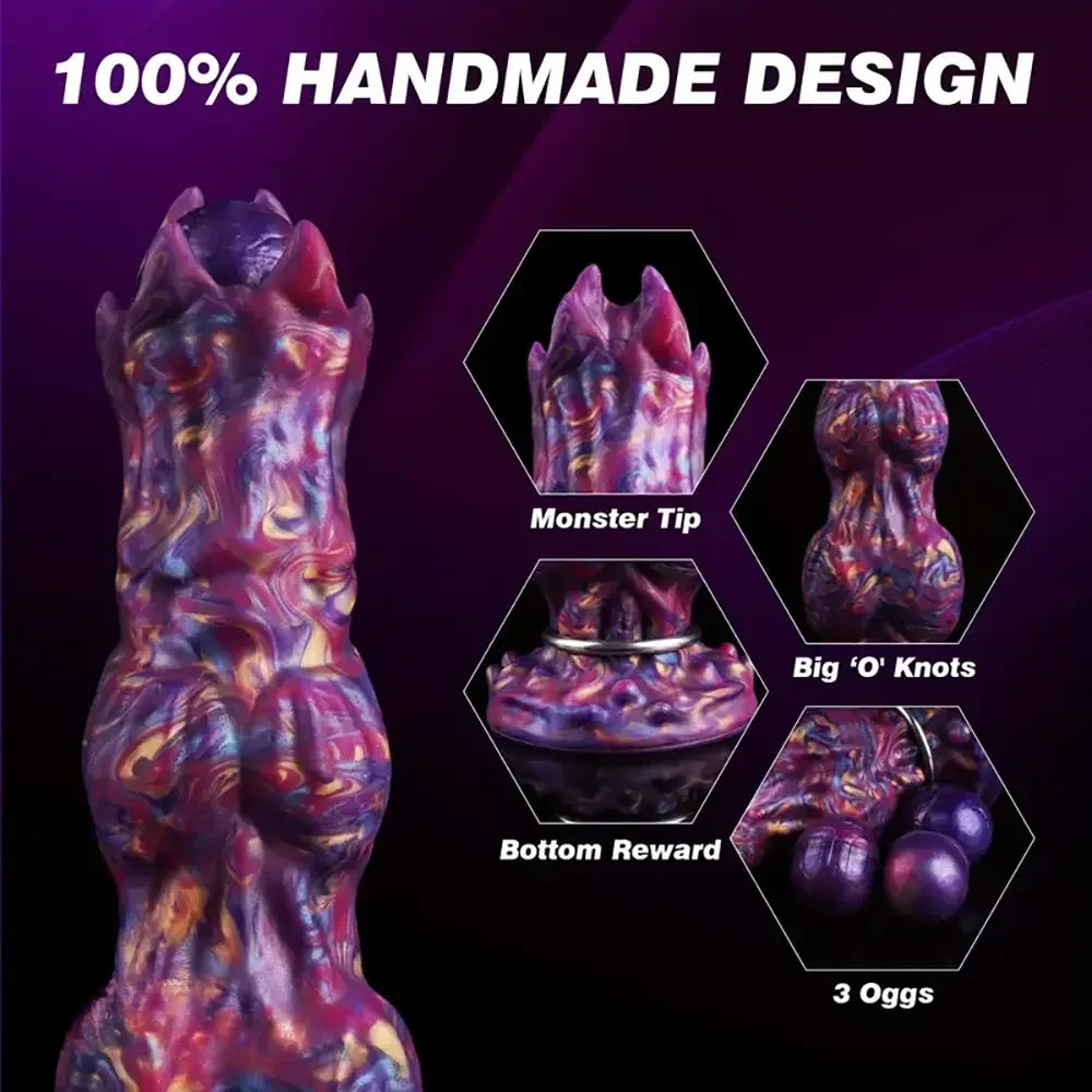 10in Monster Fantasy Ovipositor Inflatable Pump Knotted Animal Dildo