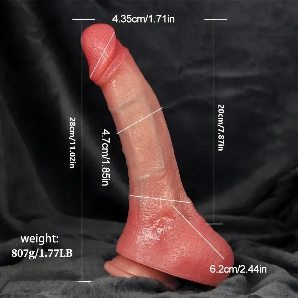 11.02in Realistic Soft Silicone Lifelike Dildo For Clitoral G-spot Simulation