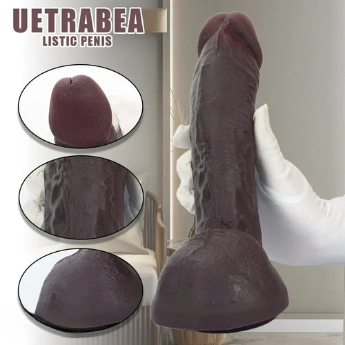 11.03in Super Real Dual Layer Silicone Big Dildo For Adult Male Female Toy