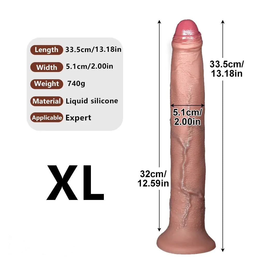 11.22in 13.18in 14.56in Lifelike Strap on Long Dildo For Female Prostate Play