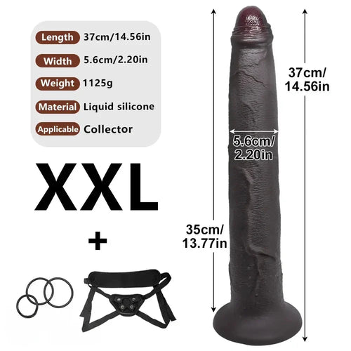 11.22in 13.18in 14.56in Strap on Realistic Big Long Dildo For Male Female Couples