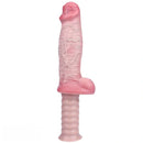 11.29in Real Feeling Uncut Double Layer Silicone Soft Handle Dildo For Sex