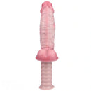 11.29in Real Feeling Uncut Double Layer Silicone Soft Handle Dildo For Sex
