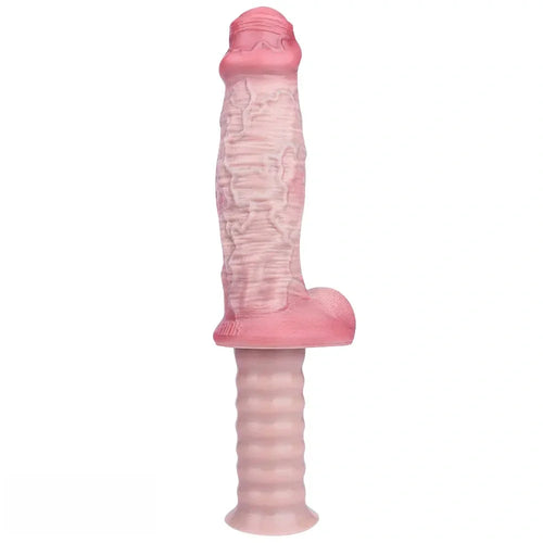 11.29in Real Feeling Uncut Double Layer Silicone Soft Handle Dildo For Sex