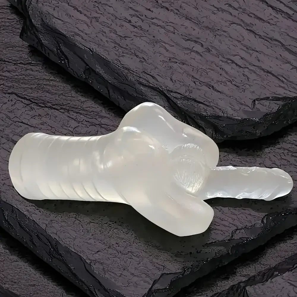 11.42in TPE Transparent Large Size Homosexual Pocket Pussy Dildo
