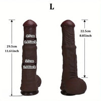 11.61in 12.99in 14.56in Huge Thick Ebony Dildo For Anal Play G-Spot Sex