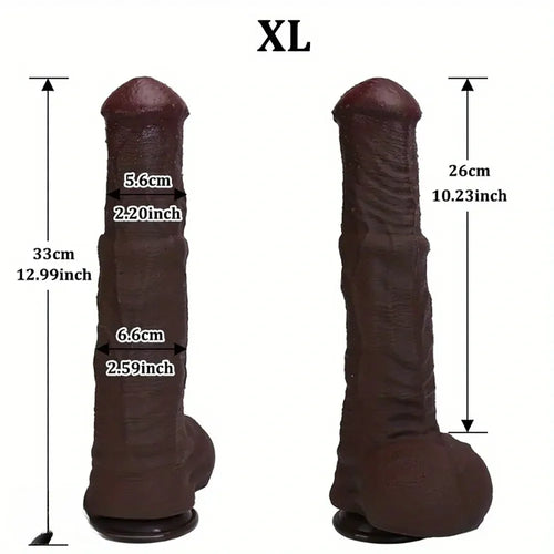 11.61in 12.99in 14.56in Huge Thick Ebony Dildo For Anal Play G-Spot Sex