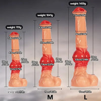 11.8in 13.3in 14.9in Big Long Knot Dog Cock Dildo For G-Point Teasing