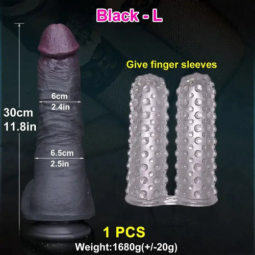 11.8in Huge Soft Lifelike Realistic Skin Thick Cock Double Layer Dildo
