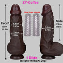 11.8in Thick Realistic Veins Huge Soft Dildo Double-layer Silicone Cock