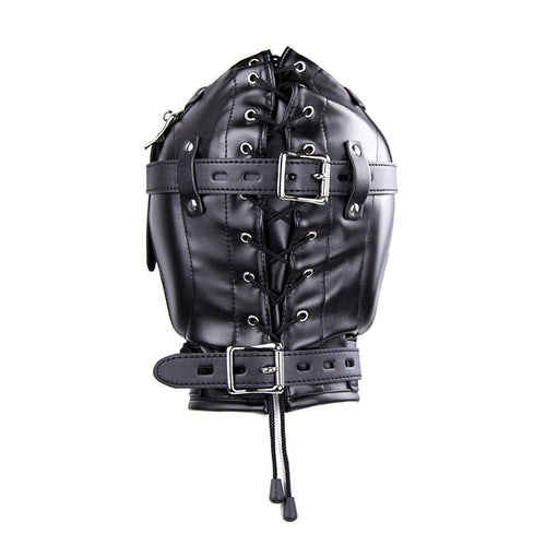 BDSM Face Mask Head Hood Bondage Restraints With Lid