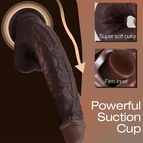 11in Realistic Big Skin-like Silicone Soft Dildo For Women Couples
