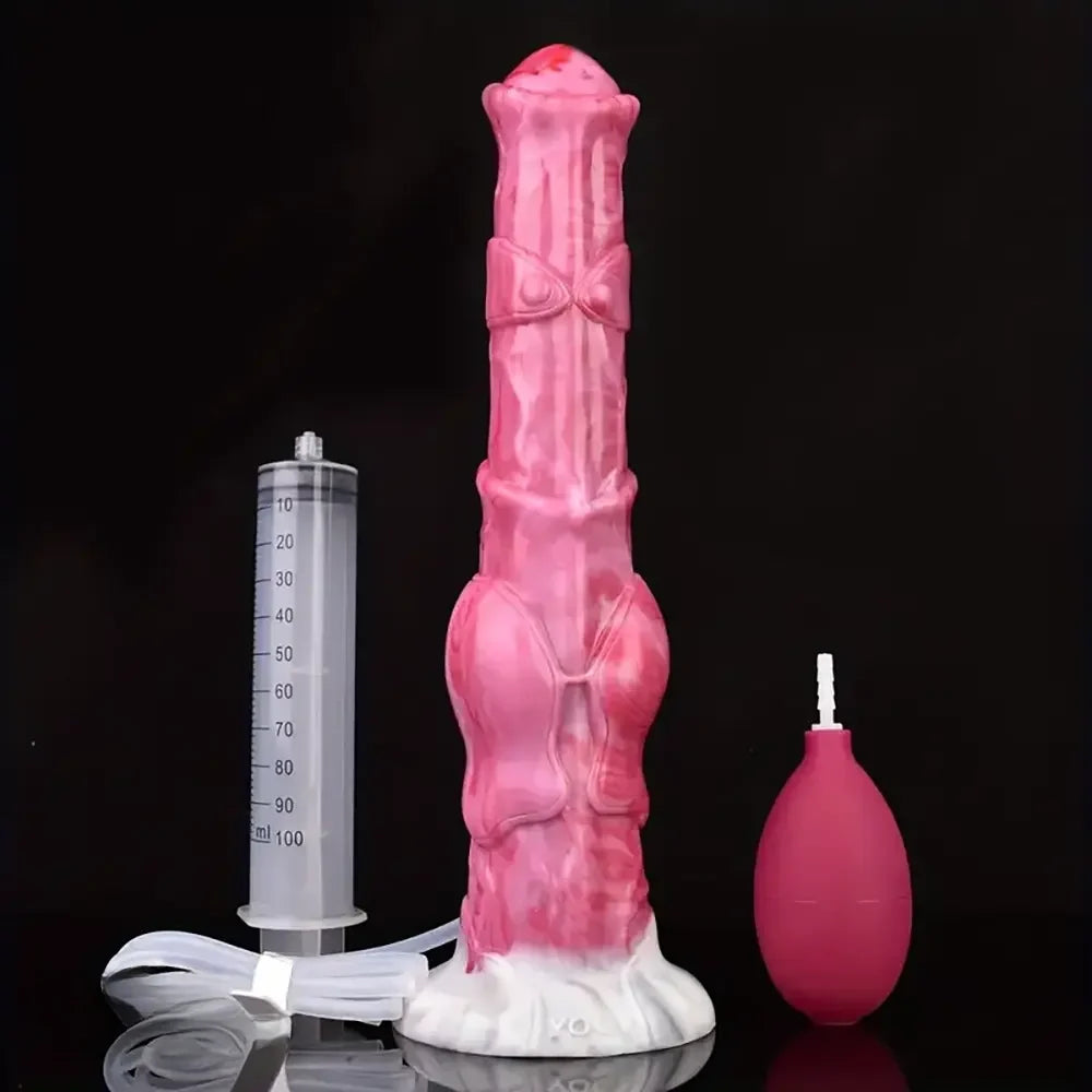 12.01in Silicone Anal Probe Horse Squirting Dildo With Water Jet