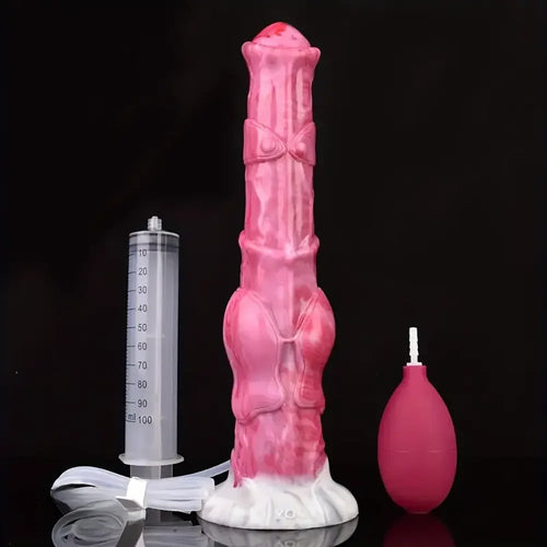 12.01in Silicone Anal Probe Horse Squirting Dildo With Water Jet