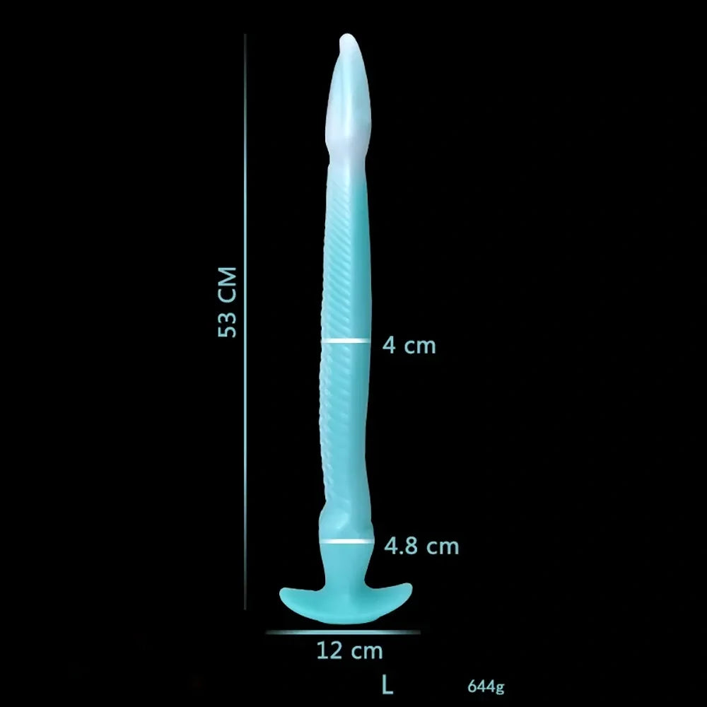 12.2in 15.94in 20.87in Snake Long Huge Animal Luminous Dildo For Anus