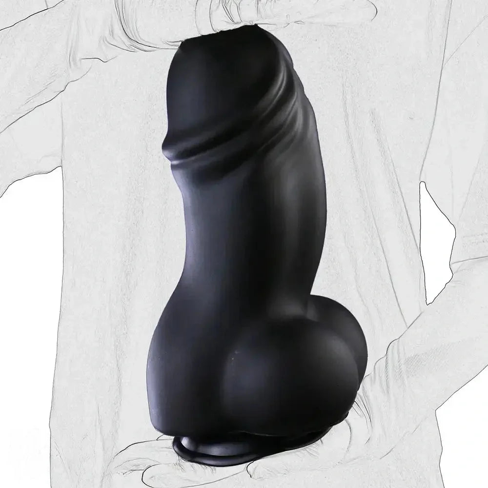 12.2in Super Thick Huge Black Rooster Penis Dildo With Suction Cup Anal Toy