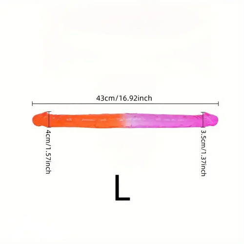 12.59in 16.92in Two-color Double Penetration Big Long Dildo For Anus