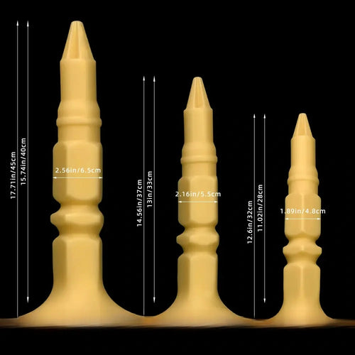 12.6in 14.56in 17.71in Pointed Tip Huge Long Silicone Soft Butt Plug Dildo